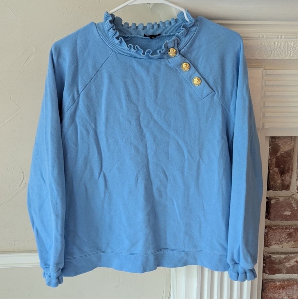 Talbots | Ruffle Trim Raglan Sweatshirt - Picture 2 of 3